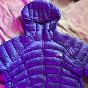 Purple Down Puffer Coat Northface